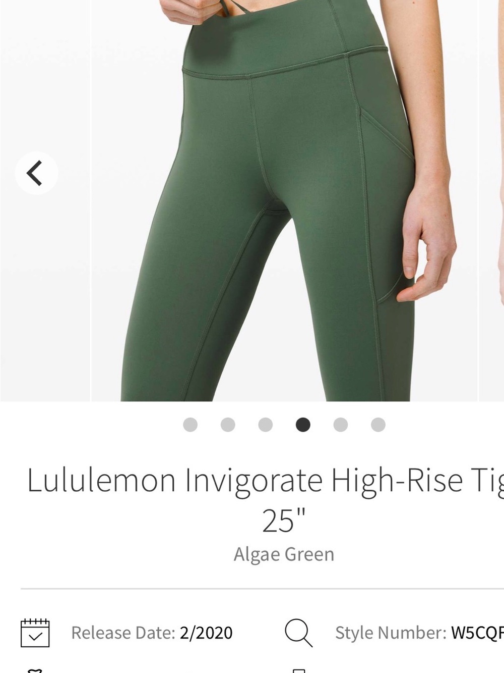 lululemon athletica Invigorate High-Rise Tight 25" - Algae Green size 6
